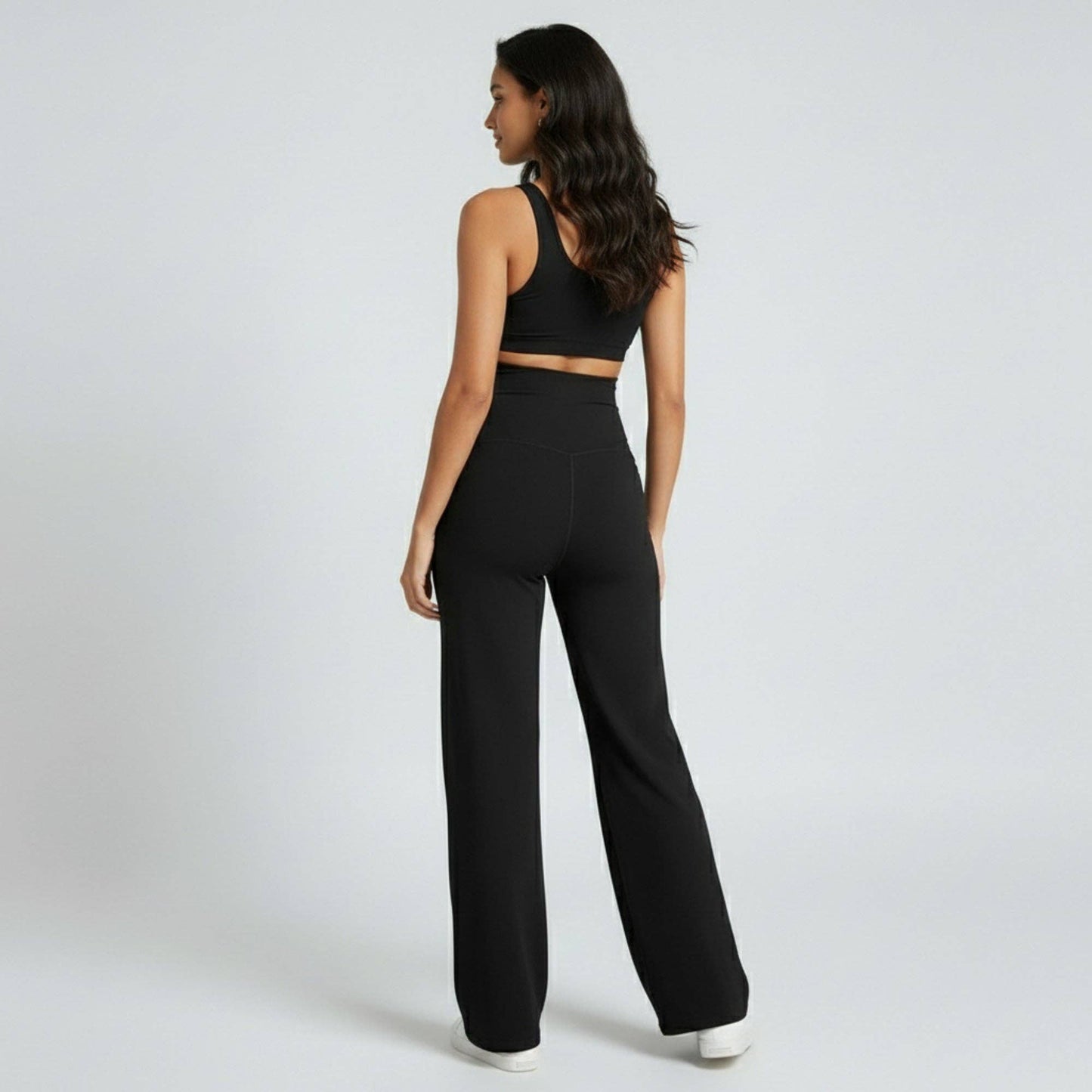 High Waist Maternity Wide Leg Pants with Over Belly Panel Soft Stretch Lounge Pants