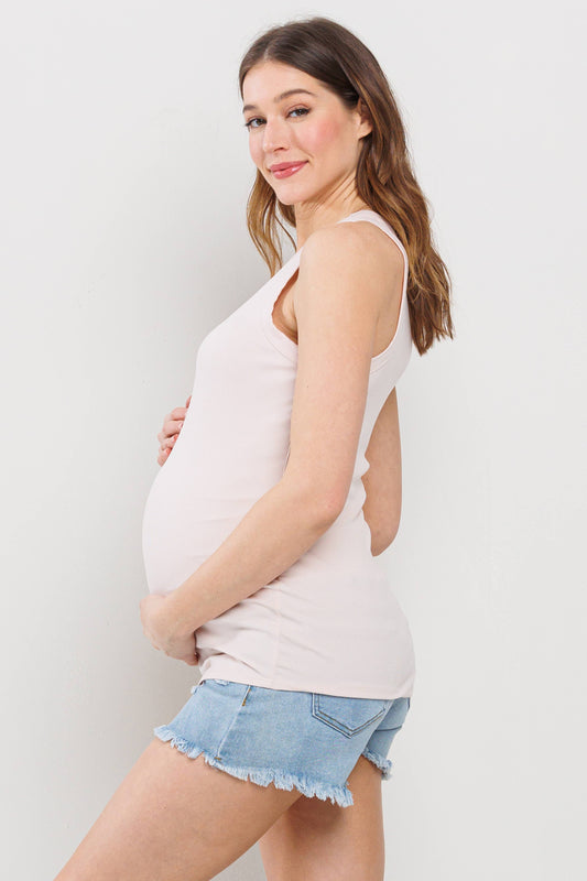 Ribbed Maternity Racerback Tank Top