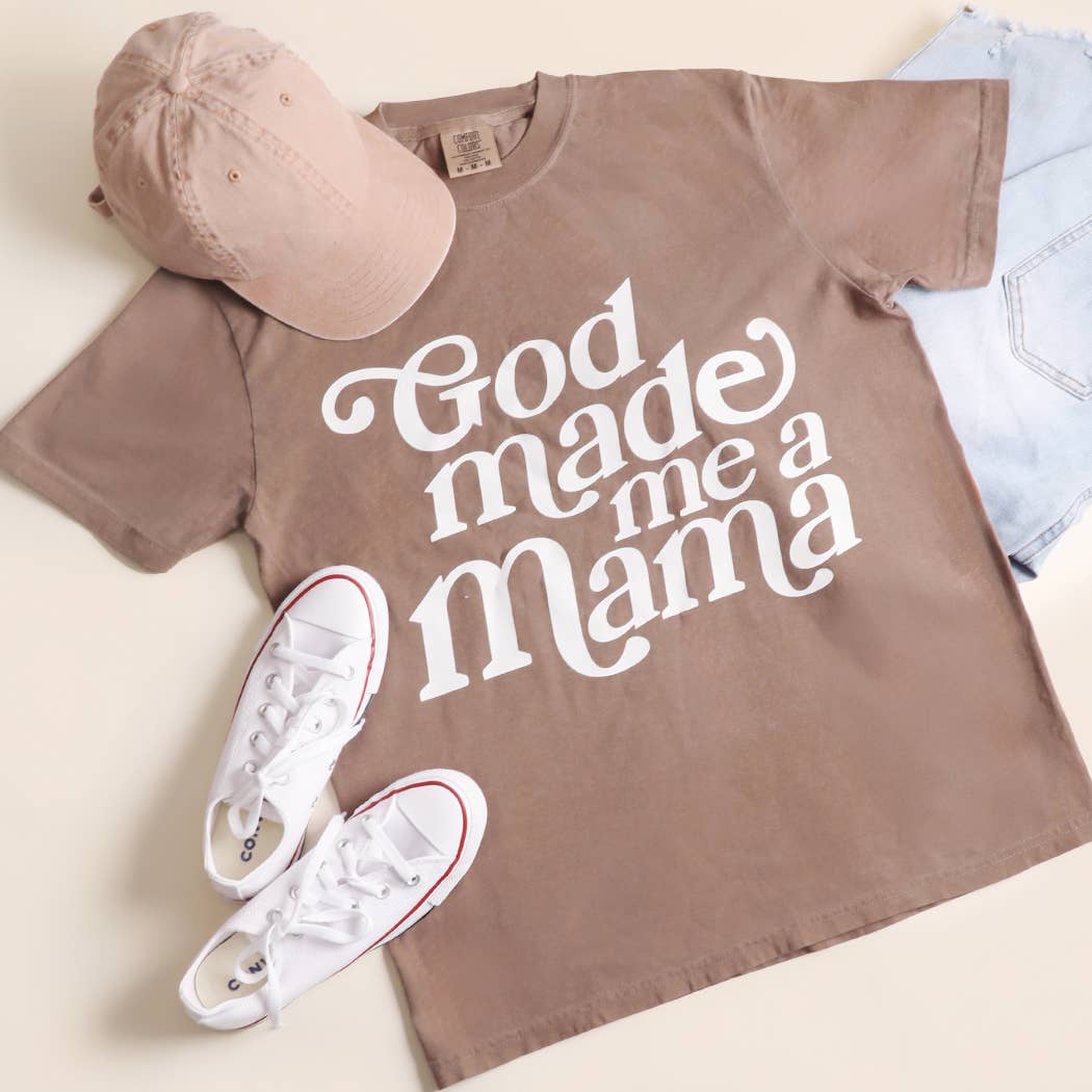 GOD MADE ME A MAMA Garment-Dyed Heavy T-Shirt