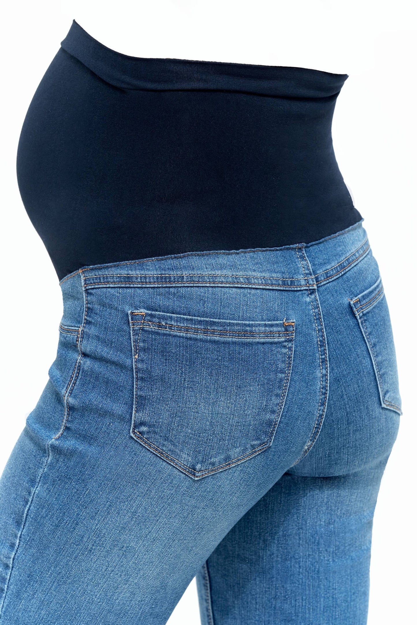Maternity 28" Ankle Straight Leg Jean w/ Bellyband- Nola