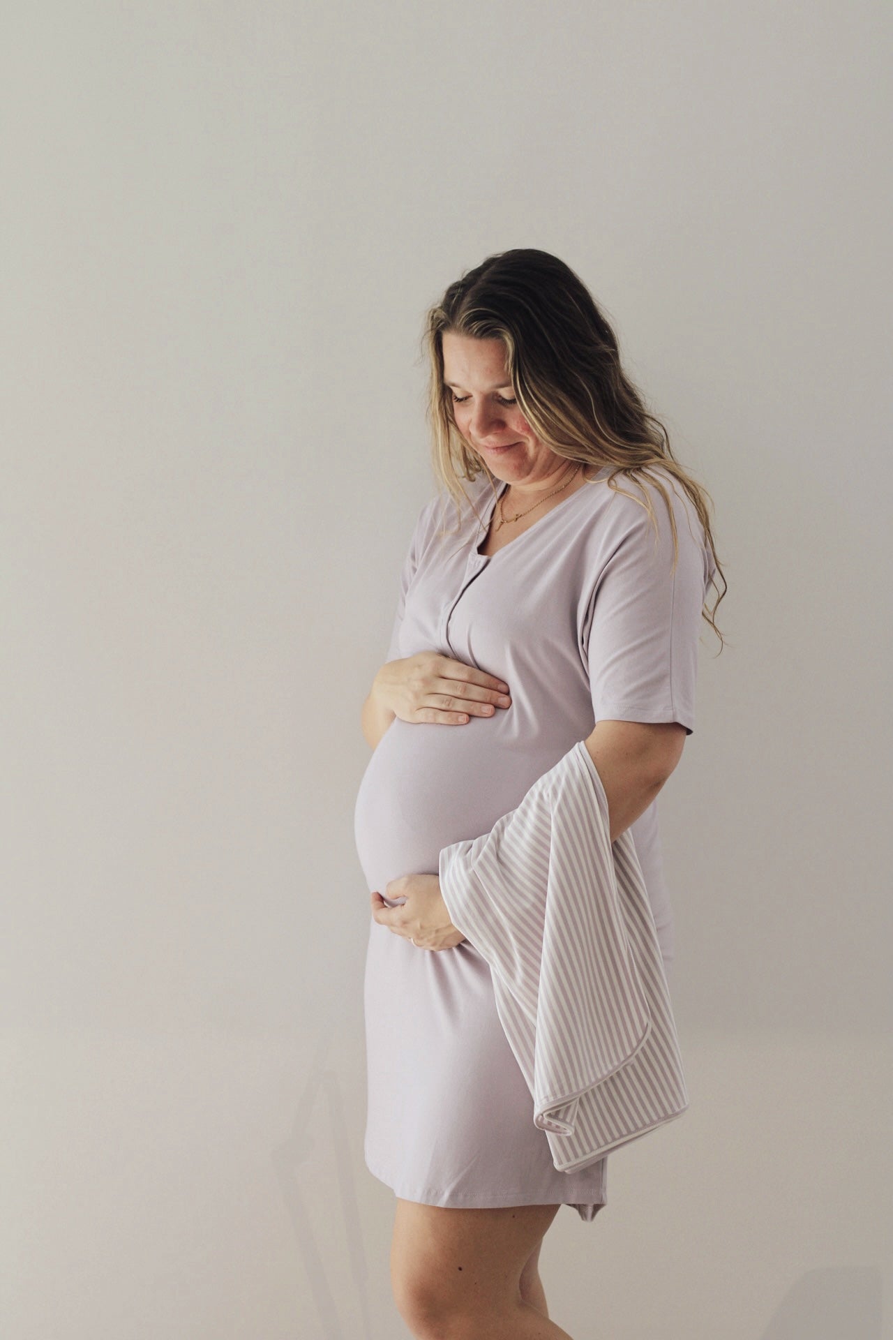 Mama Hospital Gown with Baby Swaddle