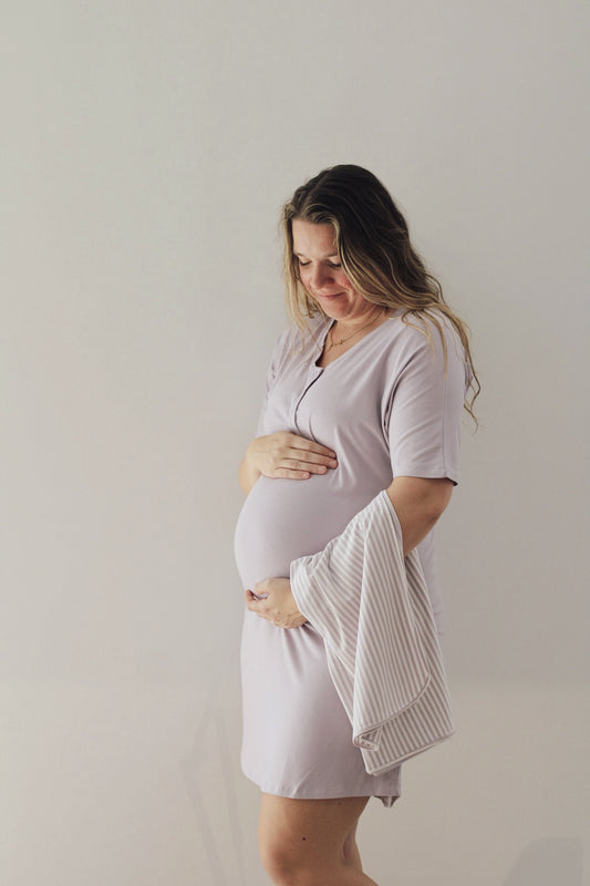 Mama Hospital Gown with Baby Swaddle